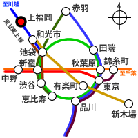 電車でのアクセス地図